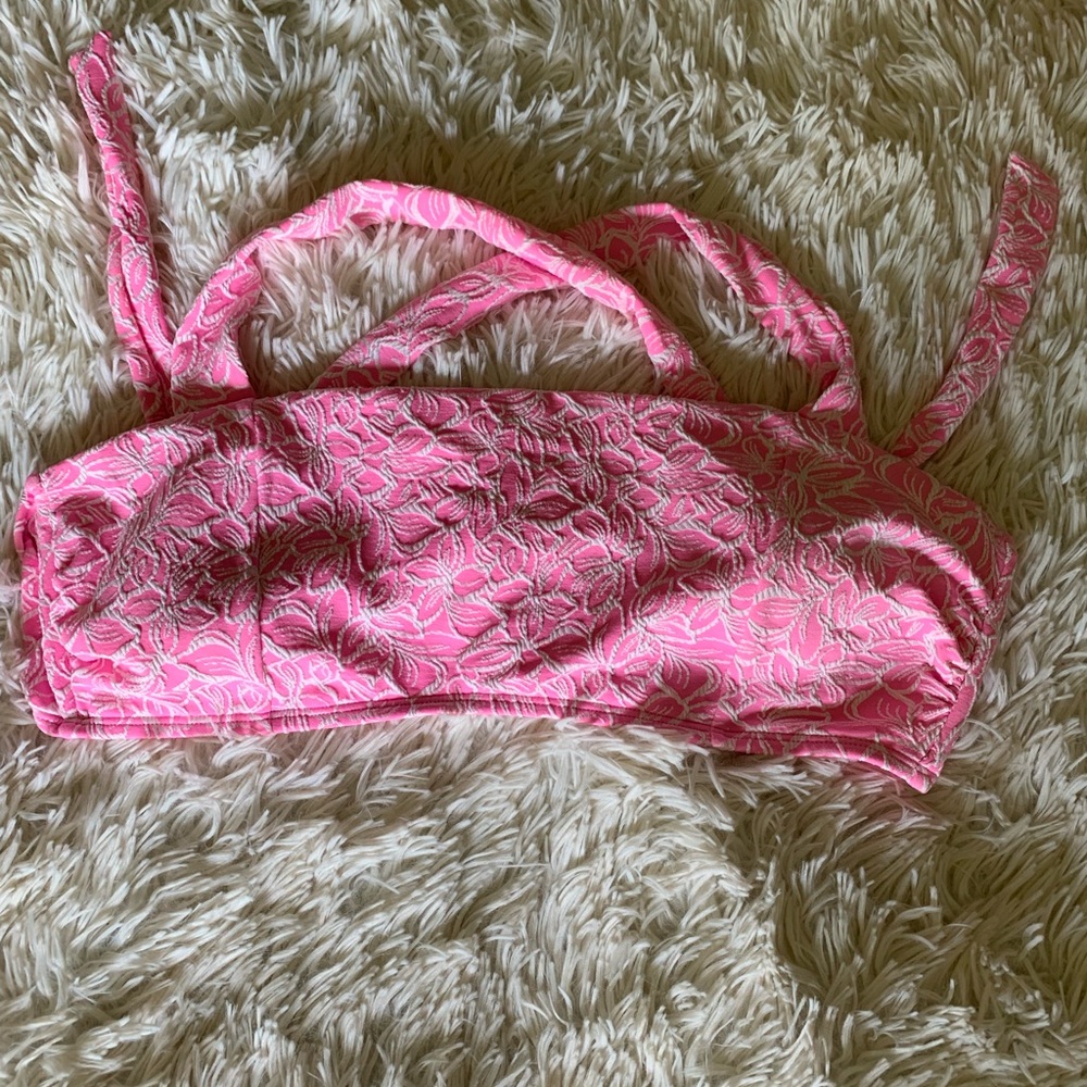 Ninety nine Women's Pink bikini top crisscross tie NWOT.